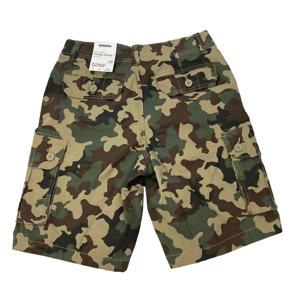 SONOMA Y2K Everyday Camo Cargo Shorts Men 29 Military Green Utility Combat NWT - Picture 2 of 11